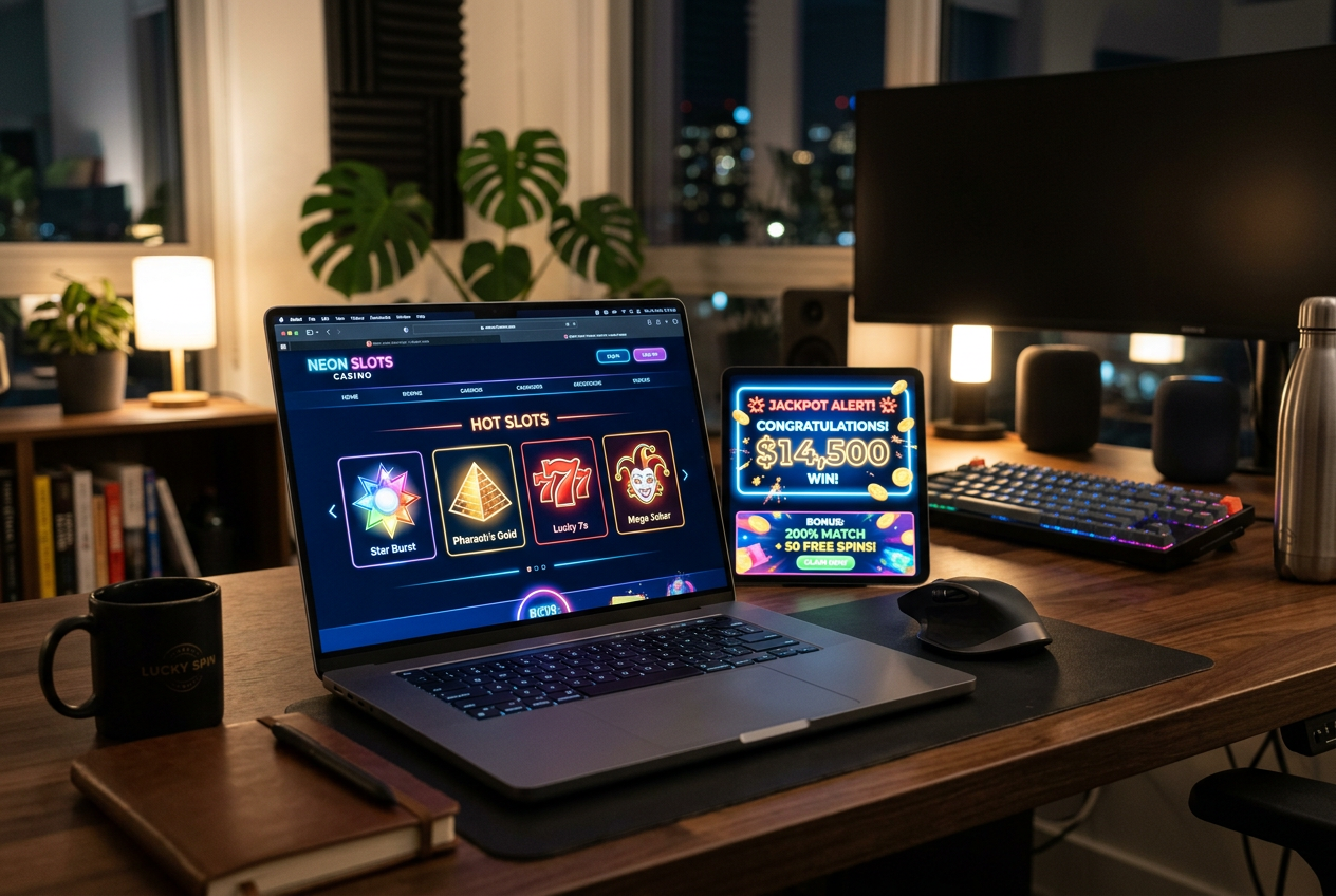 Premium online casino interface with bonus offers