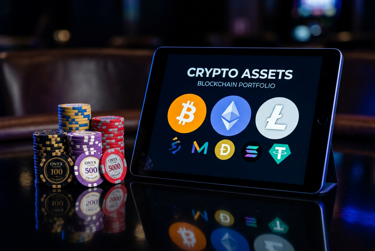 Secure cryptocurrency gambling illustration